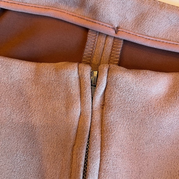 SHINESTAR Mini Skirt (only) Pink Faux Suede Back Zipper Size Small - Picture 7 of 10